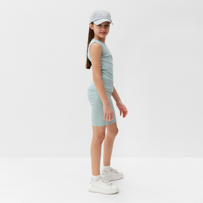 Комплект для девочки (майка и велосипедки) MINAKU, цвет голубой, рост 128 см Комплект для девочки (майка и велосипедки) MINAKU, цвет голубой, рост 128 см