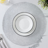 Салфетки сервировочные на стол Доляна &laquo;Соломка&raquo;, d=38 см, 4 шт, цвет серебряный