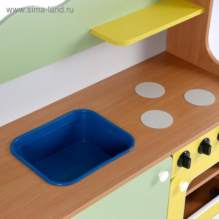 Кухня малая, 1280х420х850, ЛДСП, корпус - бук, фасады - цветные