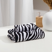 Полотенце махровое Этель ЧБ «Зебра», пестроткань, 70х130 см Полотенце махровое Этель ЧБ «Зебра», пестроткань, 70х130 см