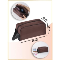 Косметичка на молнии, цвет коричневый Косметичка на молнии, цвет коричневый