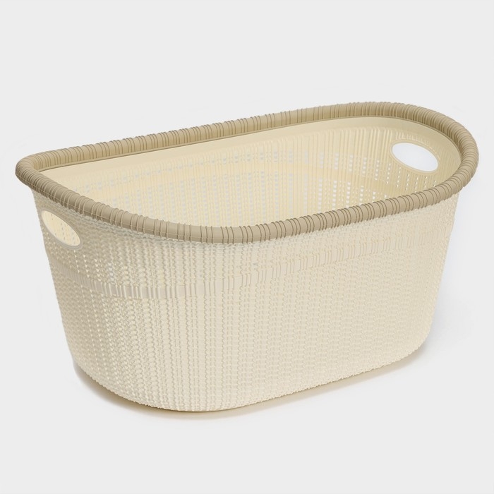 Набор для ванной комнаты 7 предметов: корзина 4 шт, корзина для белья, ведро для мусора, ёрш, цвет бежевый