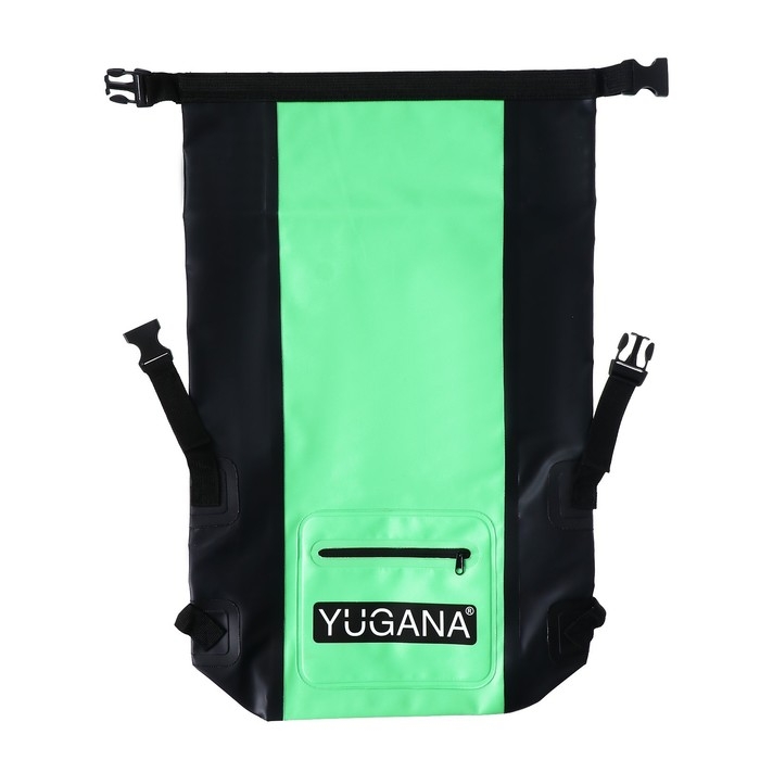 Герморюкзак YUGANA, ПВХ, водонепроницаемый 15 литров, зеленый