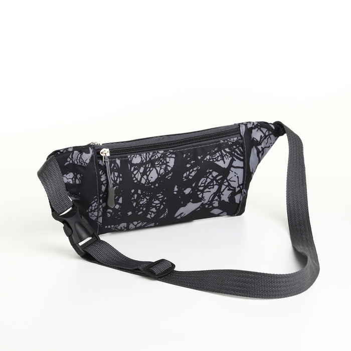 Поясная сумка на молнии, наружный карман, разъем для USB, цвет чёрный Поясная сумка на молнии, наружный карман, разъем для USB, цвет чёрный