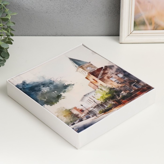 Фотоальбом на 100 фото 10х15 см "Старый город" дерево, блеск 4х22,5х21,5 см