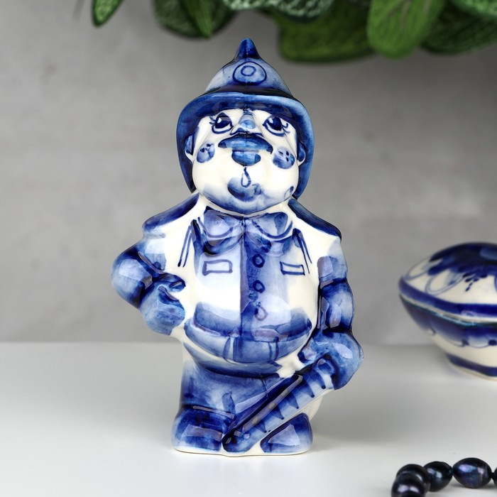 Сувенир &laquo;Пожарный&raquo;, 12 см, гжель