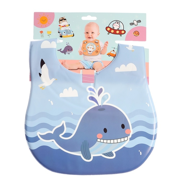 Нагрудник для кормления «Любимый малыш: Китёнок», непромокаемый, цвет синий Нагрудник для кормления «Любимый малыш: Китёнок», непромокаемый, цвет синий