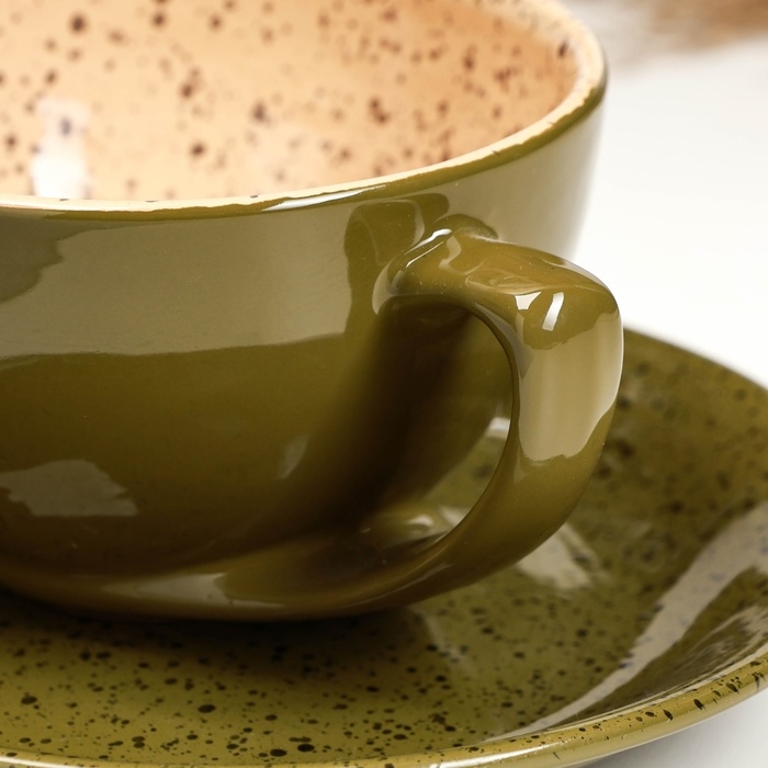 Чайная пара Чайная пара "Элегант" 0,25л / 11х6,5см + блюдце 15см, оазис