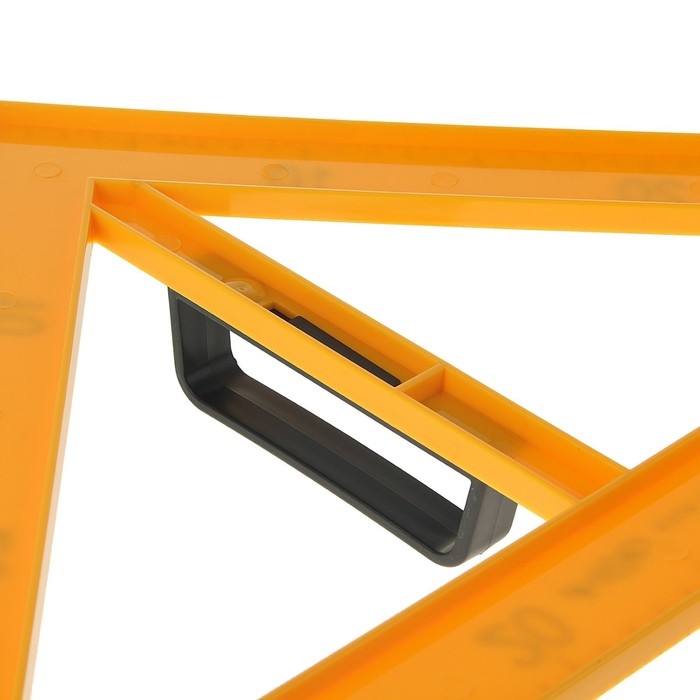 Треугольник для школьной доски, с держателем, прямоугольный, 45° Треугольник для школьной доски, с держателем, прямоугольный, 45°