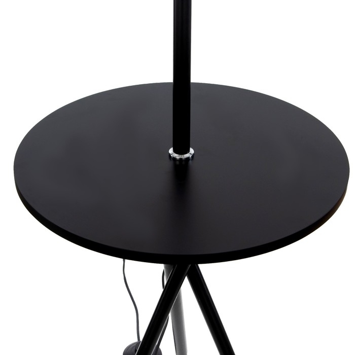 Торшер "Патрисиа" 1х15Вт Е27 со столиком черный/коричневый 40х40х157см