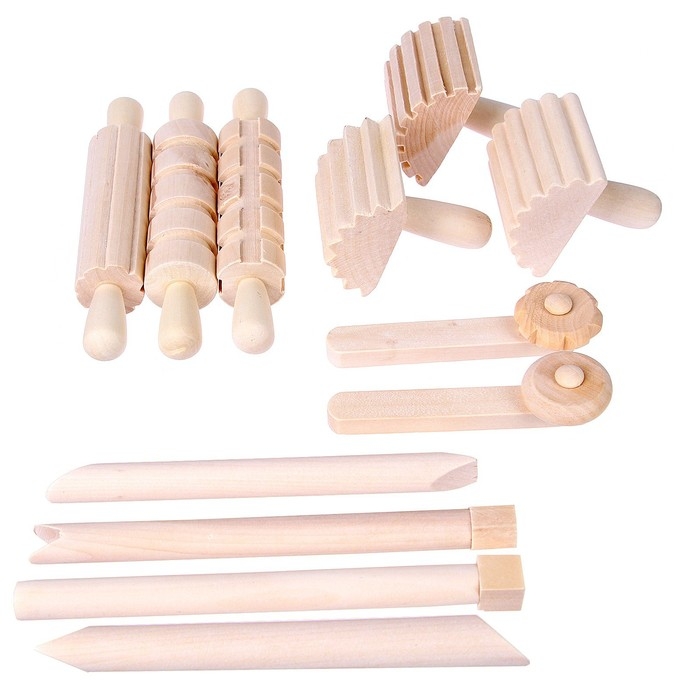 Деревянный набор инструментов для лепки, 12 шт., 19 × 6,5 × 7,5 см Деревянный набор инструментов для лепки, 12 шт., 19 × 6,5 × 7,5 см