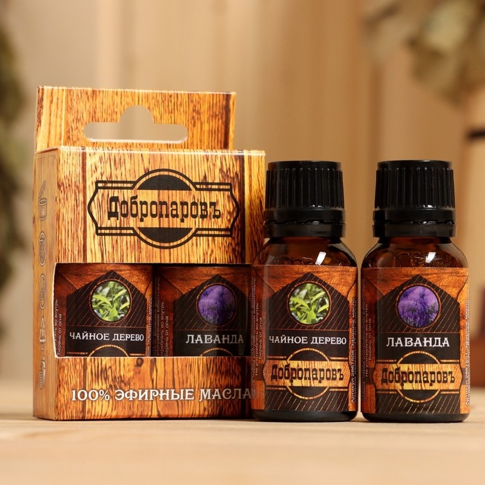 Набор эфирных масел 2 шт Набор эфирных масел 2 шт "Лаванда, Чайное дерево" 17 мл