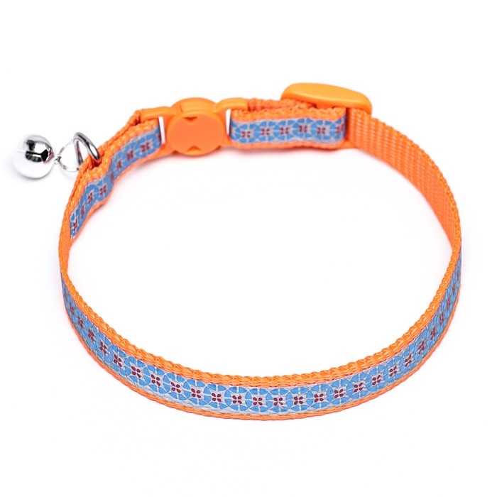 Ошейник с декоративной светоотражающей полосой, имитация нейлона, 30 х 1 см, оранжевый Ошейник с декоративной светоотражающей полосой, имитация нейлона, 30 х 1 см, оранжевый