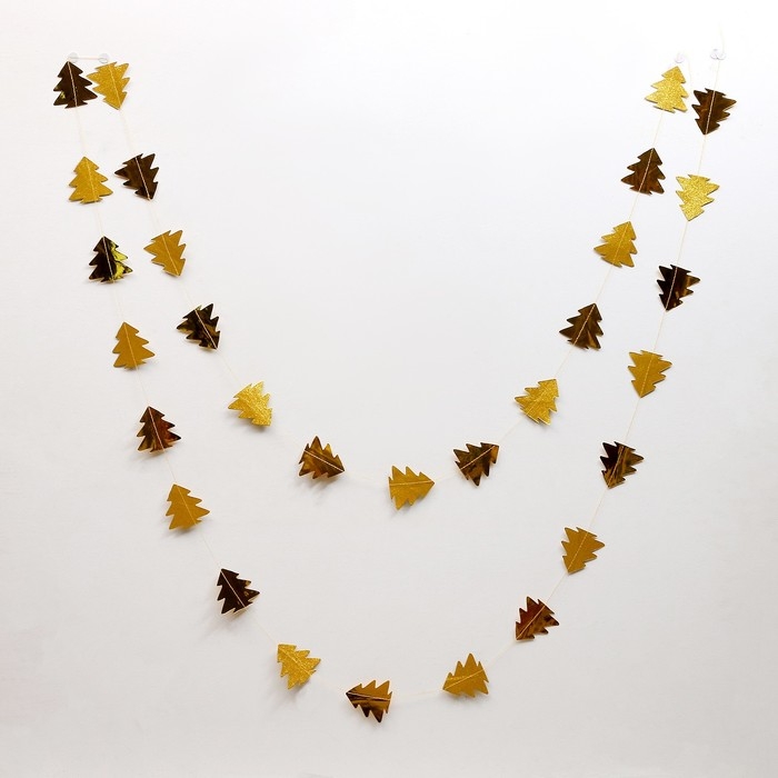 Новый год! Гирлянда &laquo;Ёлочки&raquo;, длина 4 м, цвет золотой