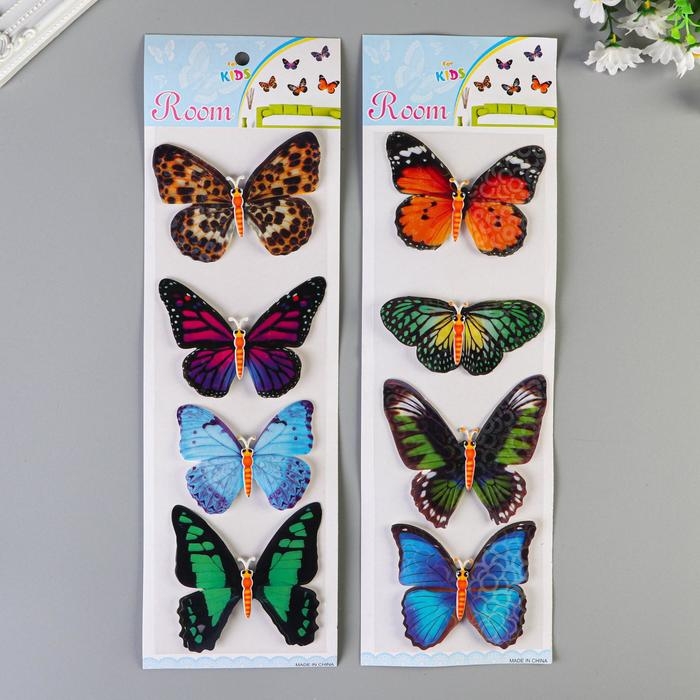 Наклейка пластик Наклейка пластик "Бабочки" МИКС 39,5х12 см