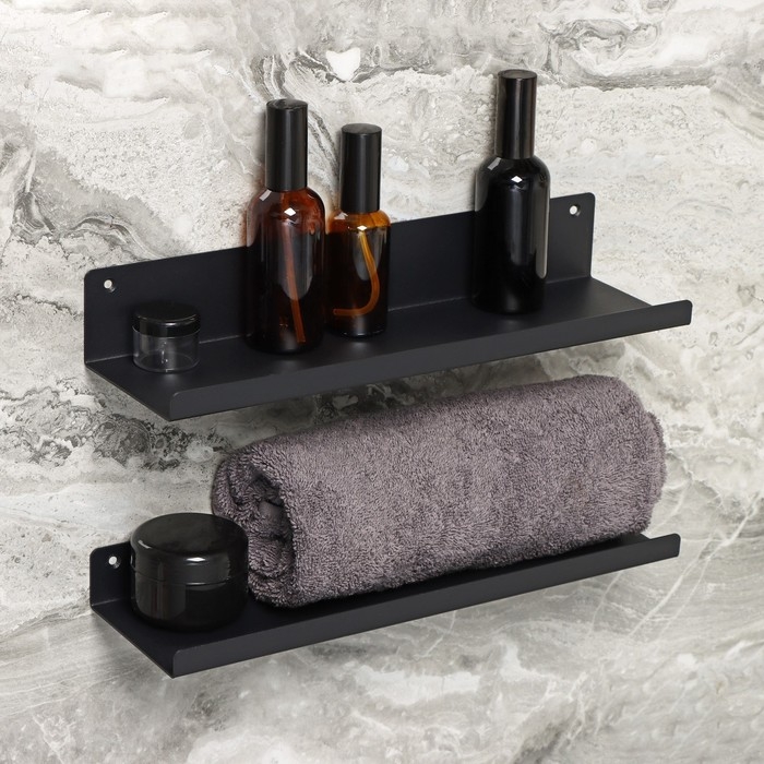 Полки для хранения «Лофт Арт», 35×10×3,5 см, 2 шт, цвет чёрный Полки для хранения «Лофт Арт», 35×10×3,5 см, 2 шт, цвет чёрный