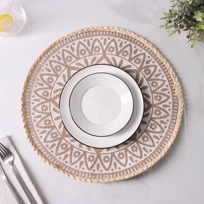 Салфетка сервировочная на стол Доляна &laquo;Милли&raquo;, d=38 см, цвет белый