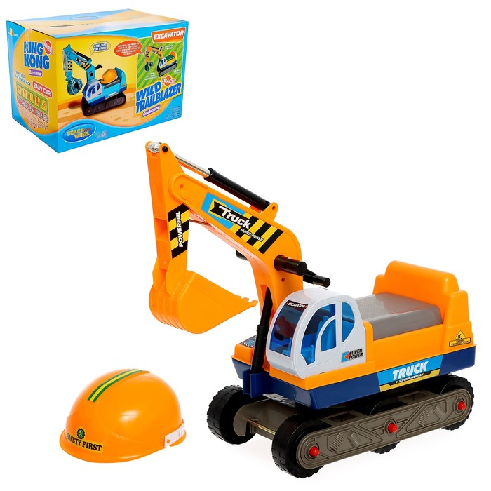 Толокар &laquo;Экскаватор&raquo;, подвижный ковш, цвет жёлтый