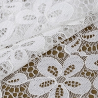 Кружевная эластичная ткань, 180 мм &times; 2,7 &plusmn; 0,5 м, цвет молочный