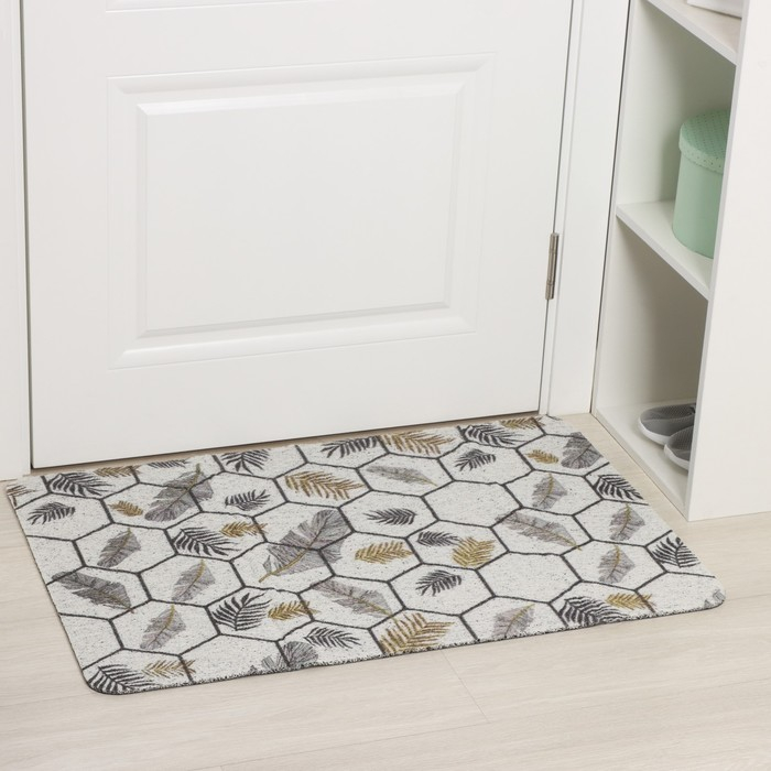 Коврик придверный грязезащитный Доляна &laquo;Топ&raquo;, вырезной, 60&times;90 см, цвет серый