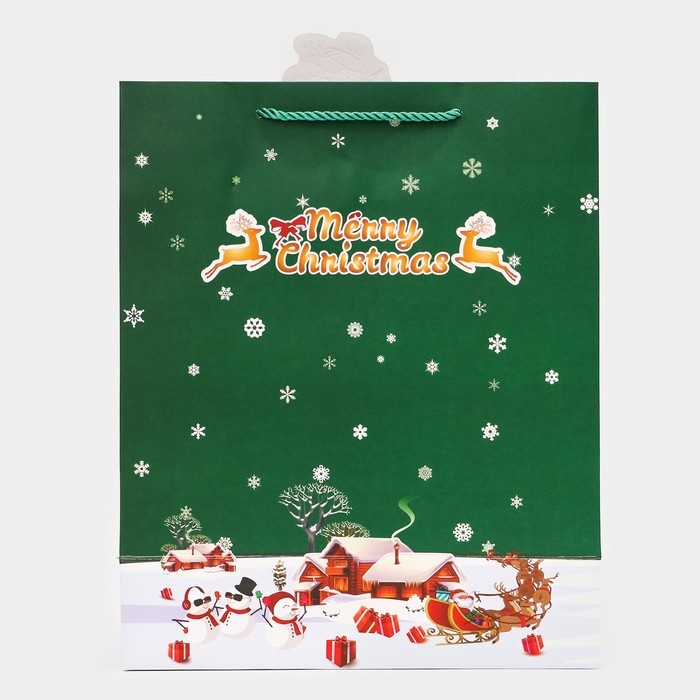 Пакет подарочный новогодний с окном Пакет подарочный новогодний с окном "Новый год", тиснение, 26 х 32 х 12 см.