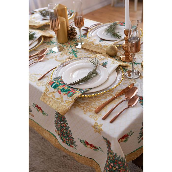 Набор столовый Этель "Golden Christmas" скатерть 150*220 +/-3см с ГМВО, салф.40х40см - 12шт,