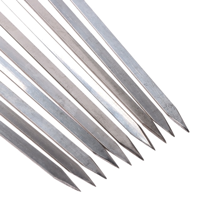 Набор шампуров 10 шт, ручка - пластик, 40 см, ширина - 6 мм, толщина - 1.6 мм, черный Набор шампуров 10 шт, ручка - пластик, 40 см, ширина - 6 мм, толщина - 1.6 мм, черный