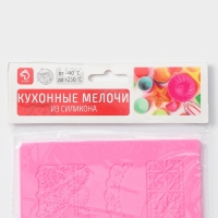 Коврик для айсинга Доляна &laquo;Ретро&raquo;, силикон, 38,5&times;12&times;0,3 см, цвет розовый