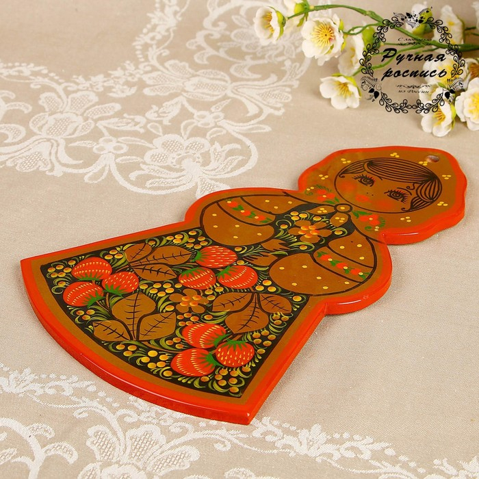 Доска разделочная &laquo;Девочка&raquo;, 25&times;34 см, хохлома