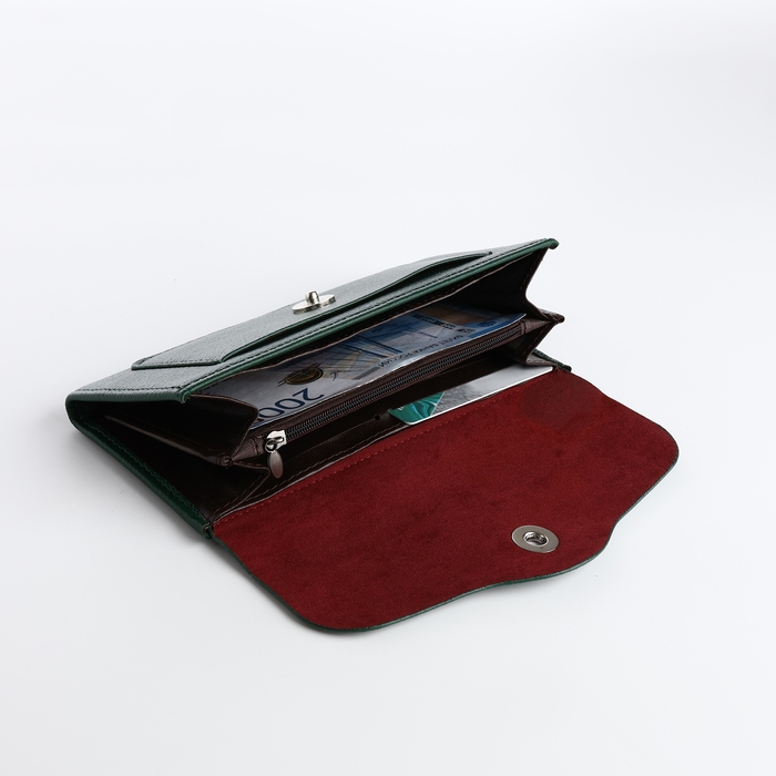 Кошелёк женский на магните, цвет зелёный Кошелёк женский на магните, цвет зелёный