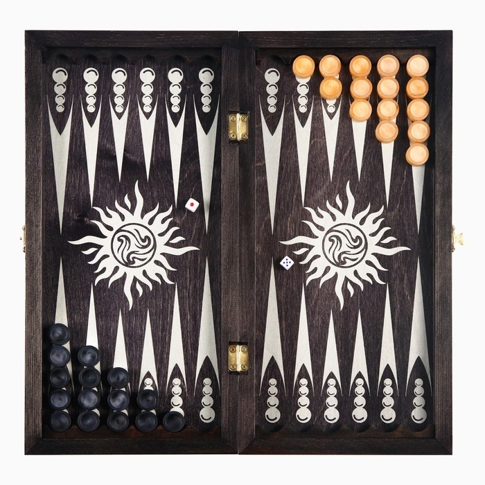 Нарды деревянные большие, настольная игра &laquo;Драконы&raquo;, 40 х 40 см, серебро