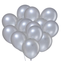 Шар латексный 12", металл, набор 12 шт., цвет серебро Шар латексный 12", металл, набор 12 шт., цвет серебро