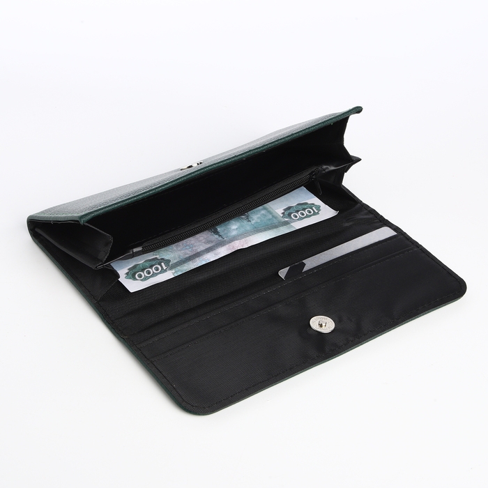 Кошелёк женский на магните, цвет зелёный Кошелёк женский на магните, цвет зелёный