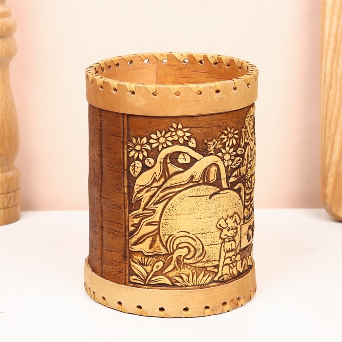 Туес &laquo;Деревня ", соль, 10 х 10 х 14 см