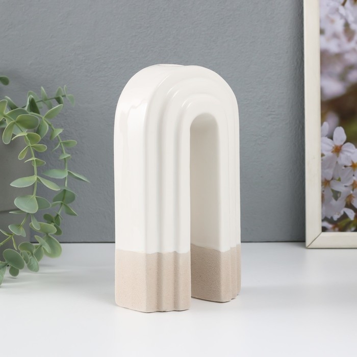 Подсвечник керамика на 1 свечу Подсвечник керамика на 1 свечу "Скара" песочно-белый 10,3х6,2х18 см