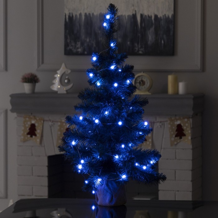 Умная гирлянда &laquo;Нить&raquo; 5 м роса, IP20, серебристая нить, 50 LED, управление с приложения, свечение RGB, USB