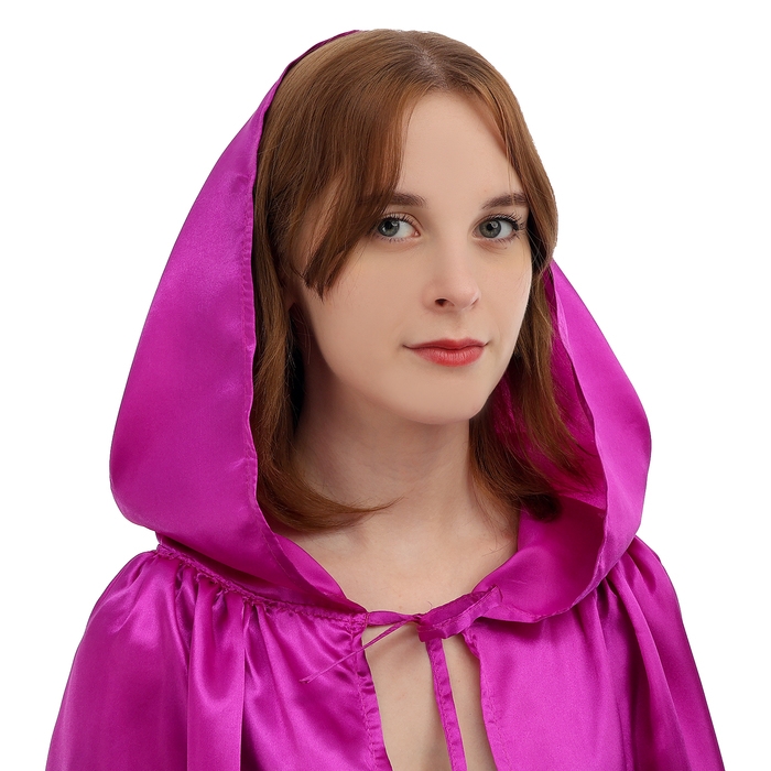 Карнавальный плащ взрослый, атлас, цвет ярко-фиолетовый, длина 120 см Карнавальный плащ взрослый, атлас, цвет ярко-фиолетовый, длина 120 см