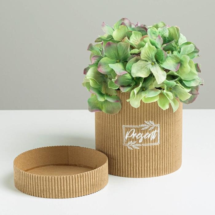Коробка подарочная шляпная из микрогофры, упаковка, &laquo;Present&raquo;, 12 х 12 см