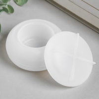 Молд силикон "Шкатулка круглая" с крышкой 7х7х3,5 см Молд силикон "Шкатулка круглая" с крышкой 7х7х3,5 см