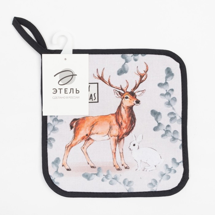 Прихватка &laquo;Merry Christmas&raquo; 19х19 см, саржа, 100% хлопок, ватин 250 г/м2