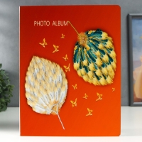 Фотоальбом на 100 фото 13х18 см "Опахало из перьев и бабочки" в коробке, дерево 29,5х4х23 см   75755