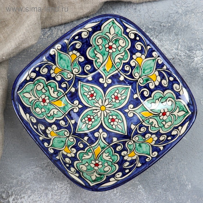 Салатница Риштанская Керамика Салатница Риштанская Керамика "Цветы", 19 см, микс