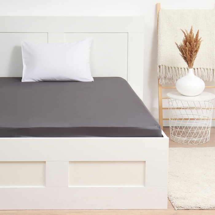 Простыня на резинке LoveLife Forged iron 160*200+25 см, сатин, 125г/м&sup2;