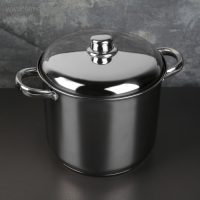 Кастрюля из нержавеющей стали Magistro Grande, 7,1 л, металлическая крышка, капсульное дно, индукция Кастрюля из нержавеющей стали Magistro Grande, 7,1 л, металлическая крышка, капсульное дно, индукция