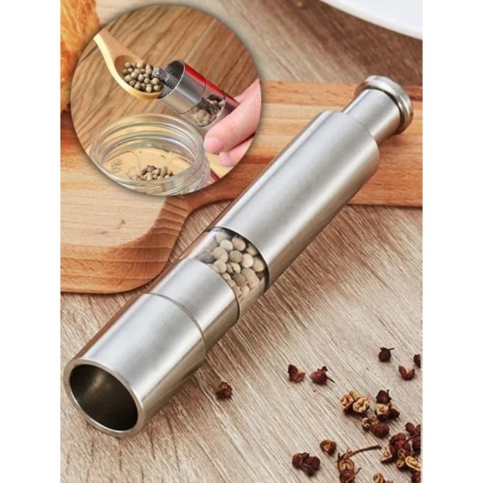 Мельница для специй Доляна &laquo;Элит&raquo;, 15&times;3 см, металлический механизм, цвет серебряный