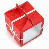 Коробка кондитерская с окном, сундук, «С Новым годом!», 20 х 20 х 20 см, Коробка кондитерская с окном, сундук, «С Новым годом!», 20 х 20 х 20 см,