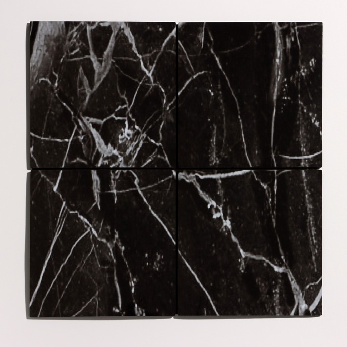 Панель самоклеящаяся 30*30см мягкая мрамор черный