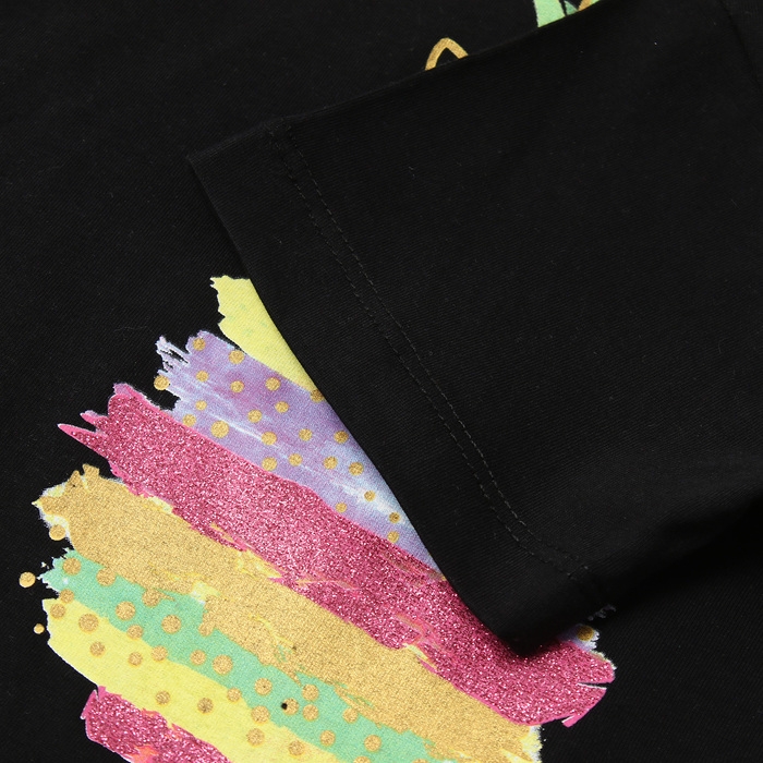 Футболка для девочки, цвет черный, рост 128 см