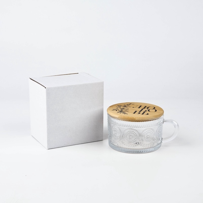 Кружка с крышкой стеклянная Дорого внимание &laquo;Любовь&raquo;, 450 мл