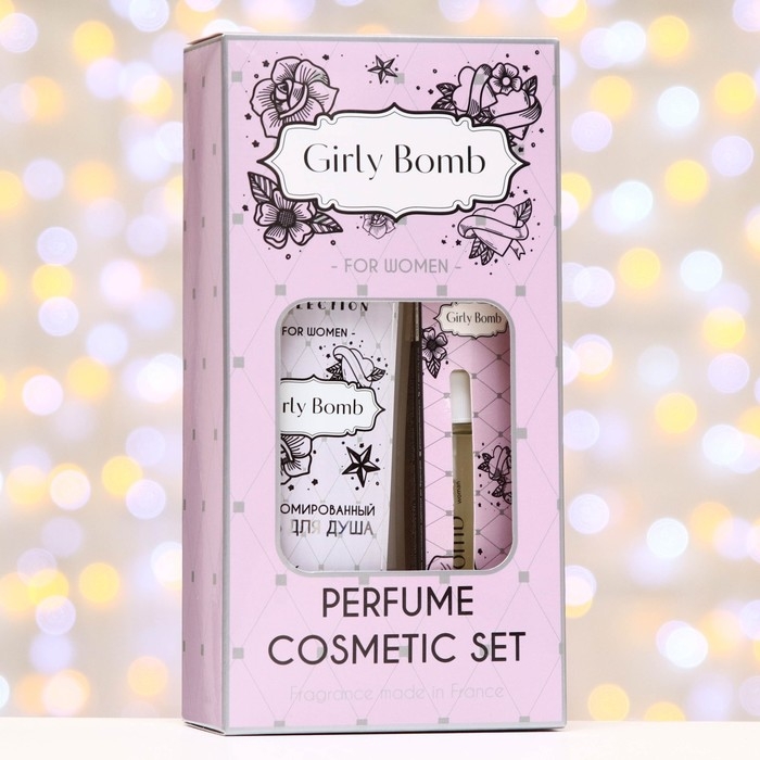 Подарочный набор косметики женский Girly Bomb, гель для душа 250 мл, парфюмерная вода, 30 мл Подарочный набор косметики женский Girly Bomb, гель для душа 250 мл, парфюмерная вода, 30 мл